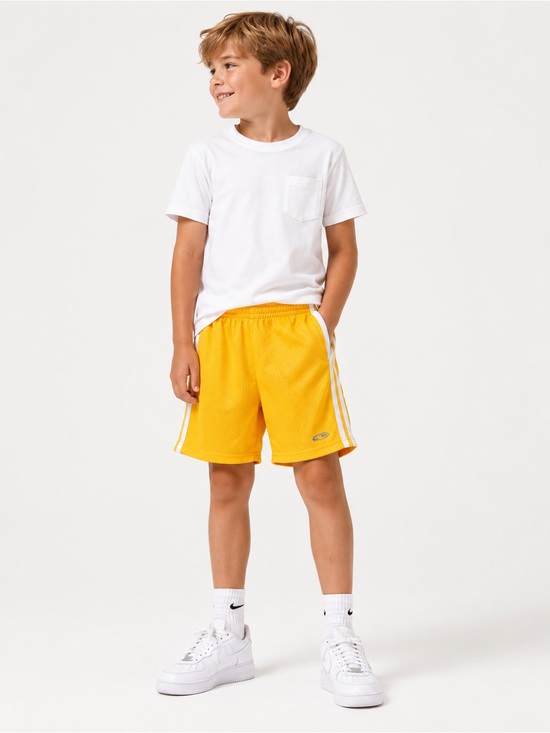 Other - Champion Boys Mesh Athletic Shorts Yellow White Striped Youth Size Medium